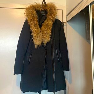 Excellent condition insulated down fill, hooded fur winter coat